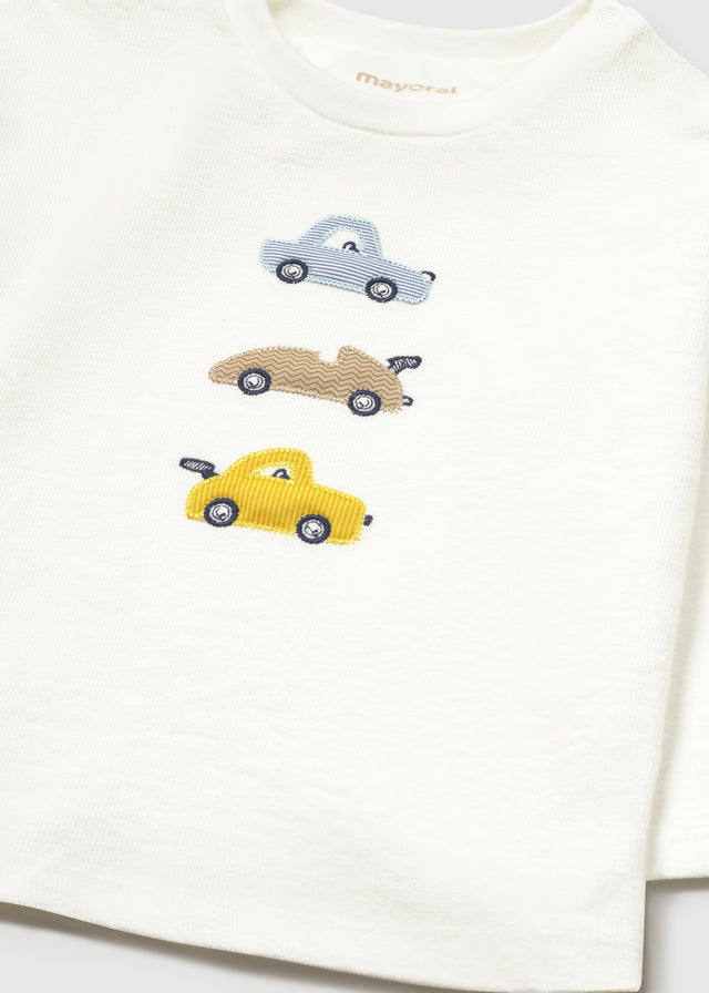 Camisola aplicações bordadas - Nata