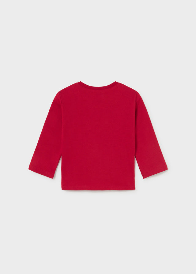 Camiseta m/comp. bordada - Vermelho