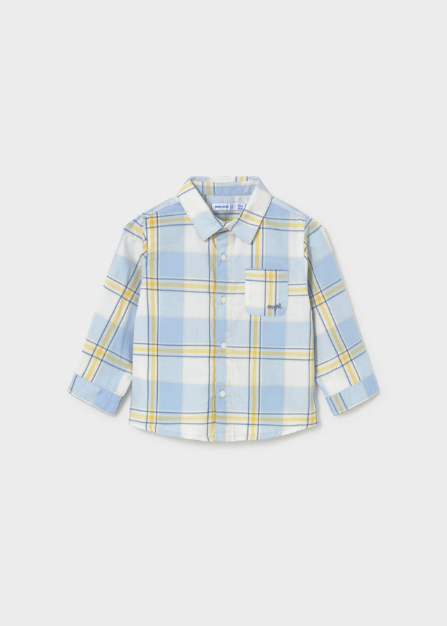 Camisa m/comp.xadrez - Verde Azul