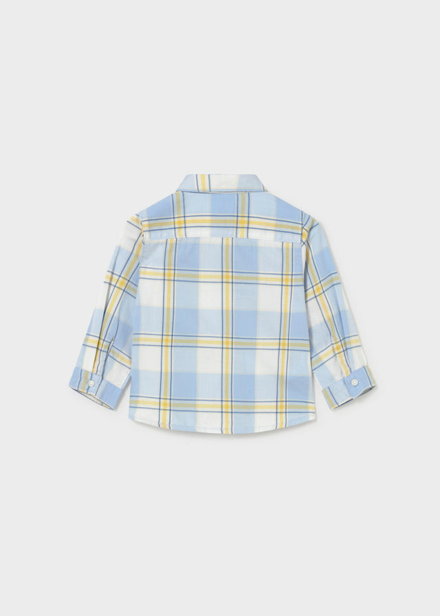Camisa m/comp.xadrez - Verde Azul