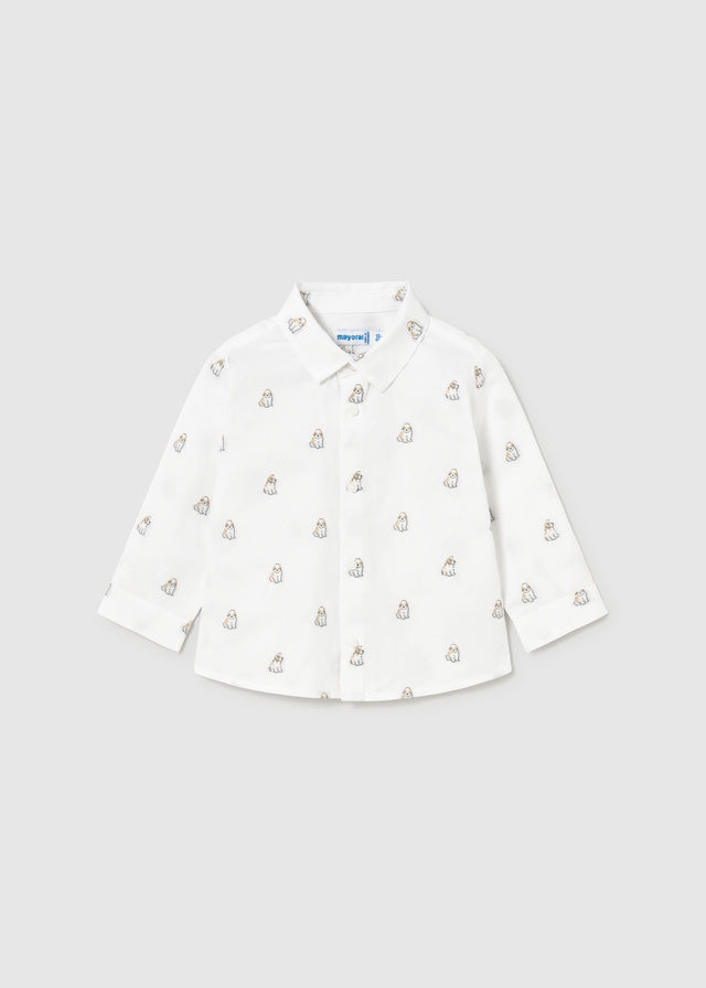 Camisa m/comp. jacquard - Cachorros