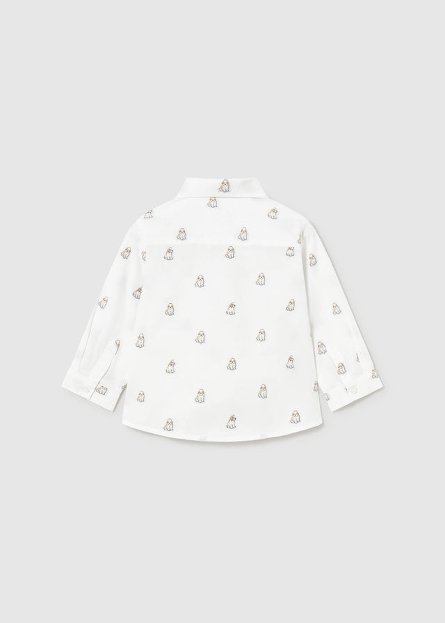Camisa m/comp. jacquard - Cachorros