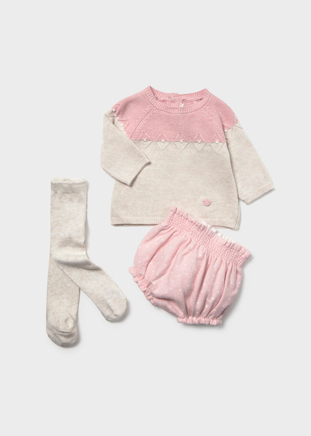 Conj.short 3 peças - Rosa b vig