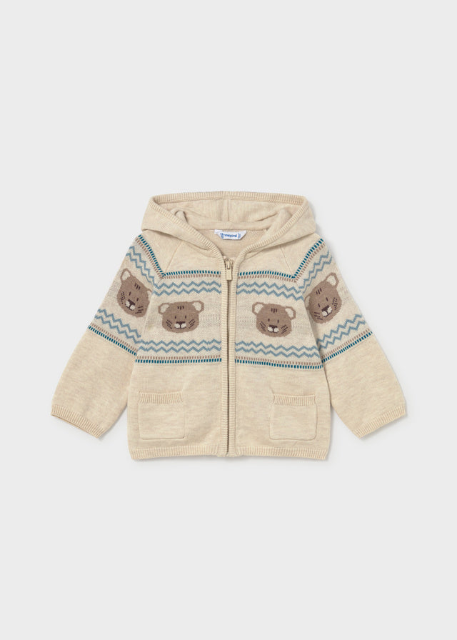 Casaco tricot jacquard - Pedra vig