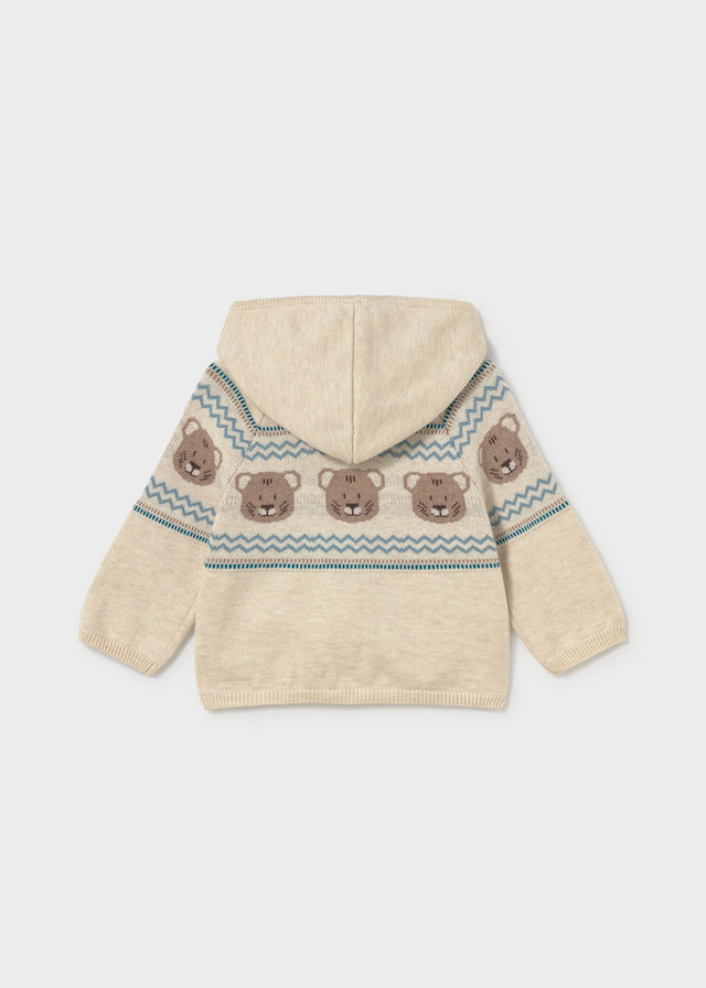Casaco tricot jacquard - Pedra vig