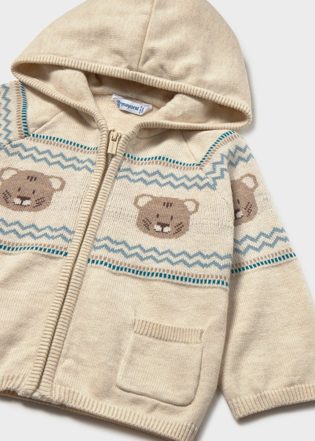 Casaco tricot jacquard - Pedra vig