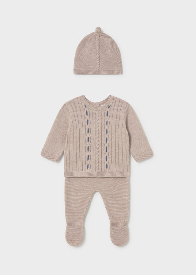 Conj. gola e gorro tricô - Moca vig