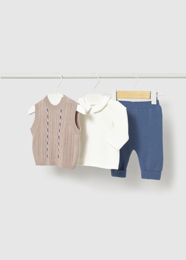 Conj. calça colete - Blueberry