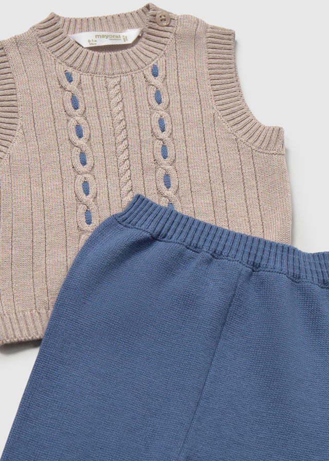 Conj. calça colete - Blueberry
