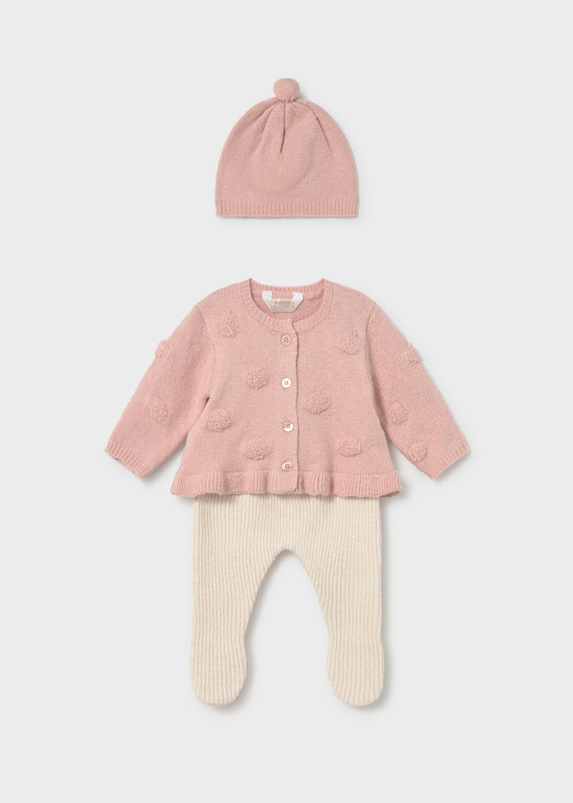 Conj. bébé c/ casaco - Nude vig