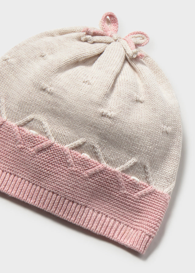 Conj. de bébé c/ gorro - Rosa b vig