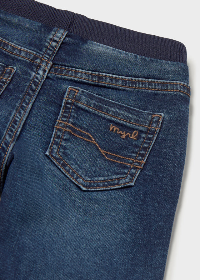 Calça soft denim jogger - Escuro