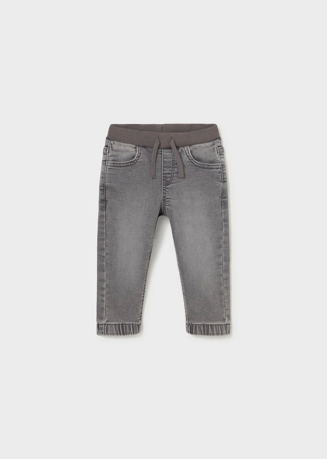 Calça soft denim jogger - Cinz medio