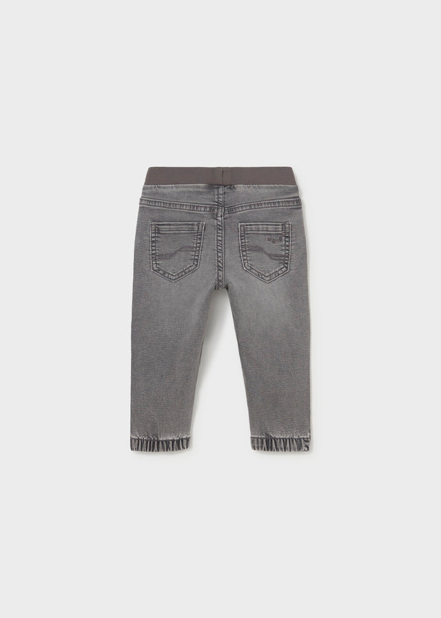 Calça soft denim jogger - Cinz medio