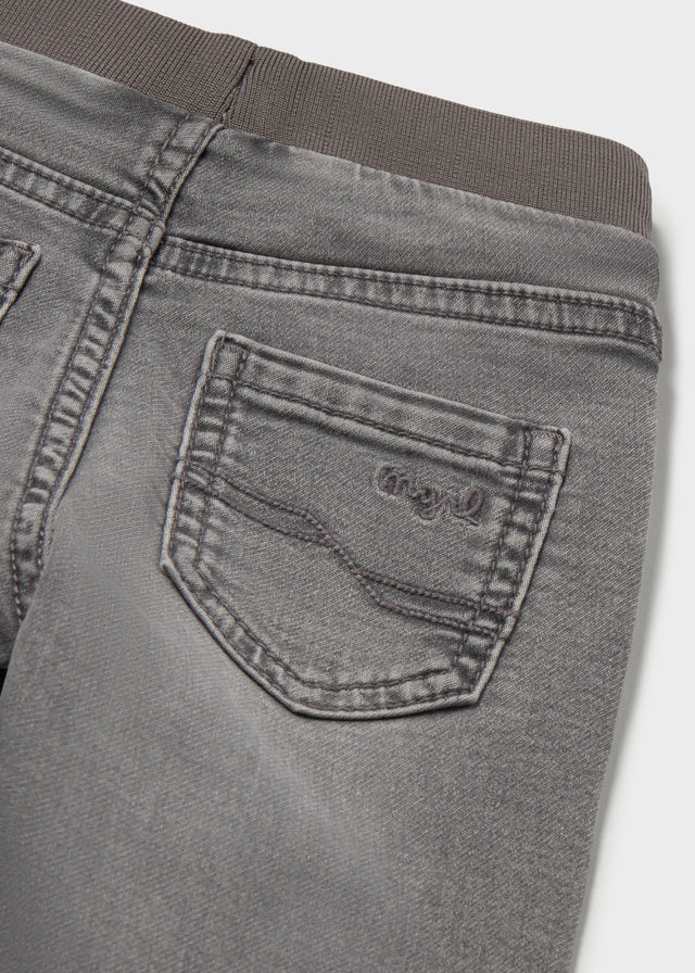 Calça soft denim jogger - Cinz medio