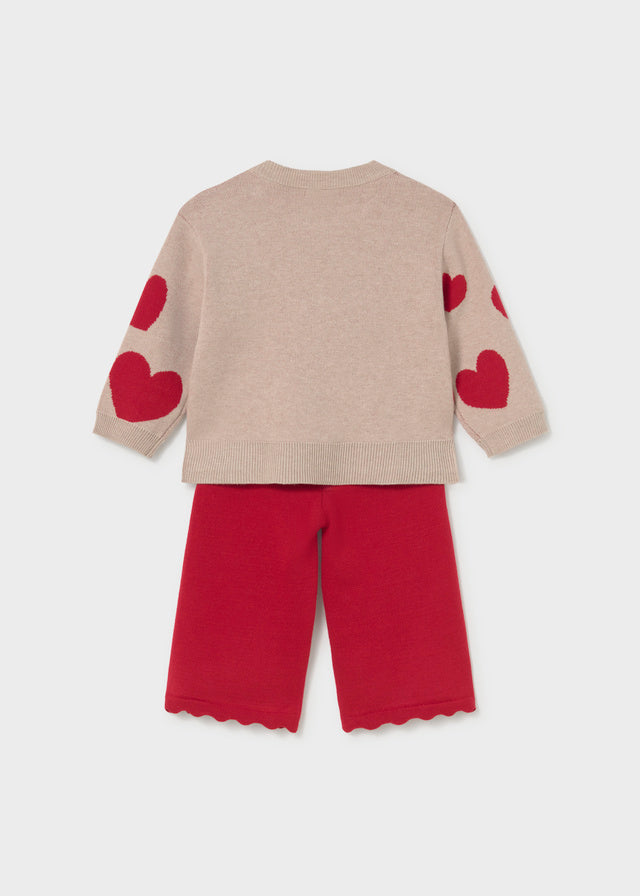 Conj. calça tricô - Vermelho