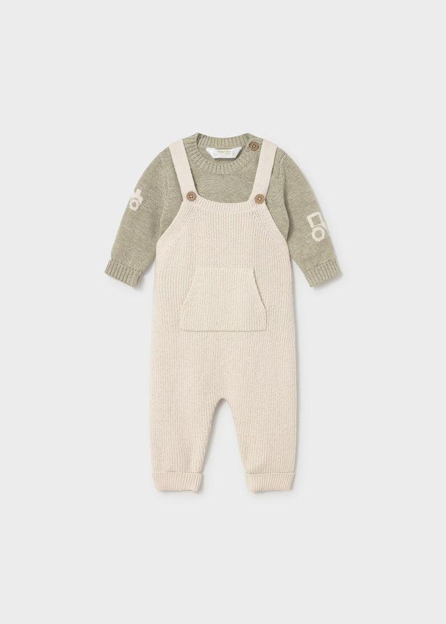 Conj. jardineira tricot - Louro