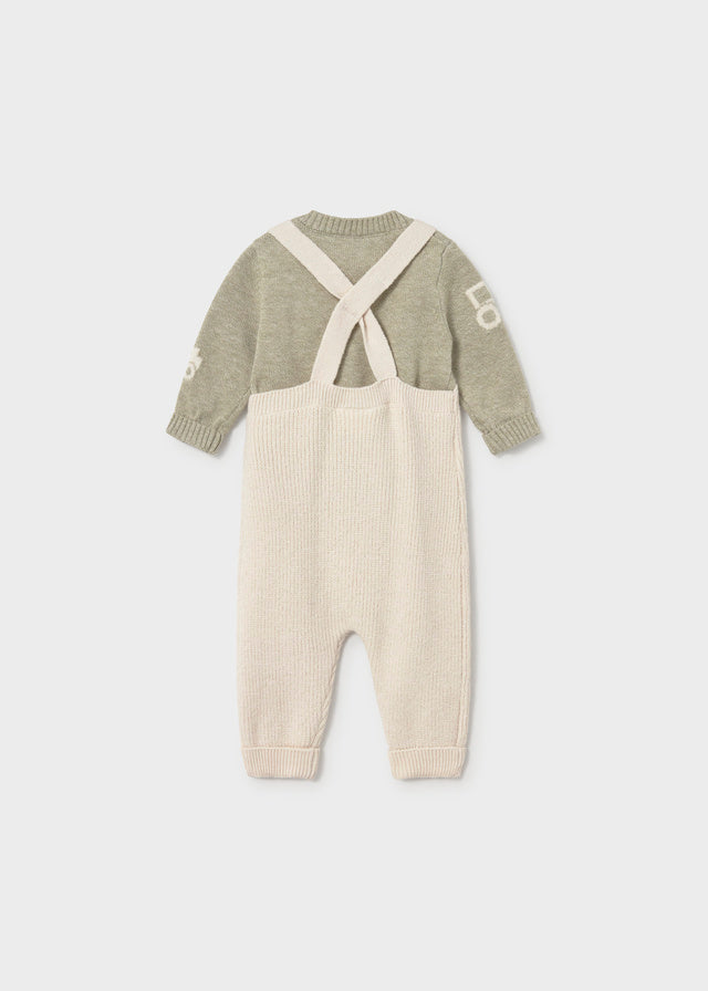 Conj. jardineira tricot - Louro