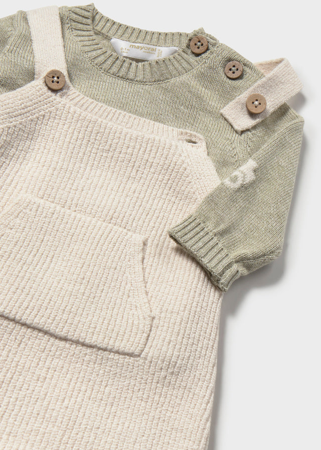 Conj. jardineira tricot - Louro