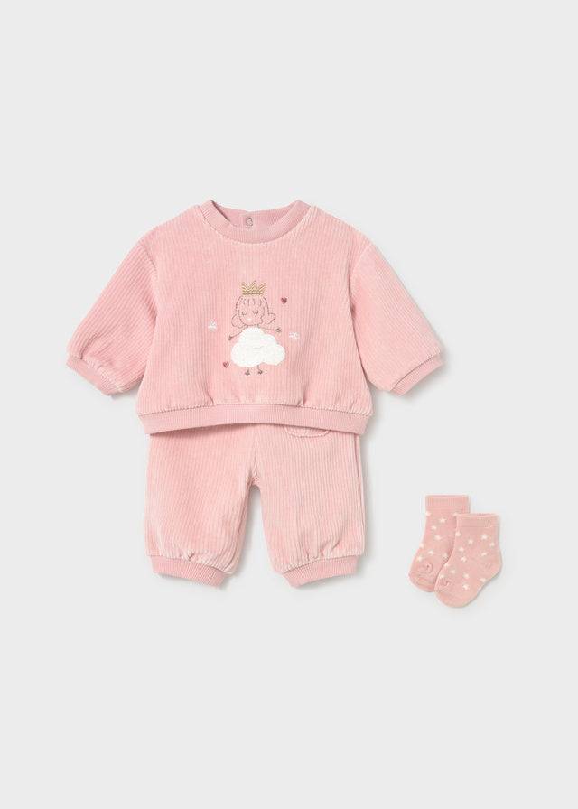 Fato treino com soquetes - Rosa baby