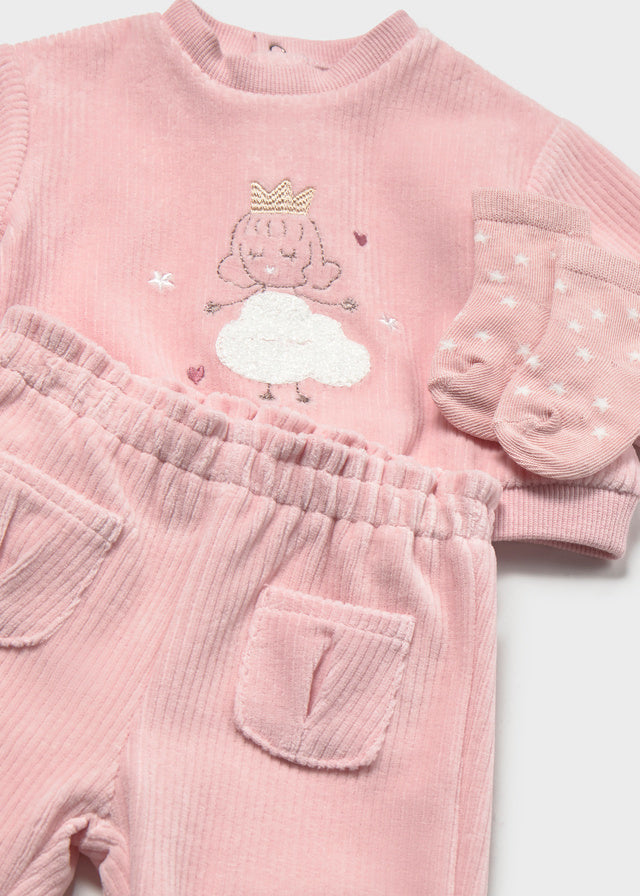 Fato treino com soquetes - Rosa baby
