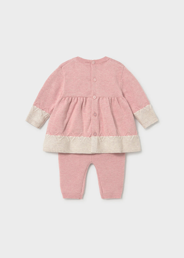 Conj. leggings tricot - Rosa b vig