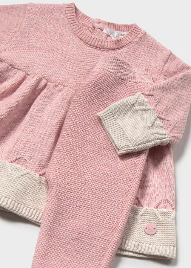 Conj. leggings tricot - Rosa b vig