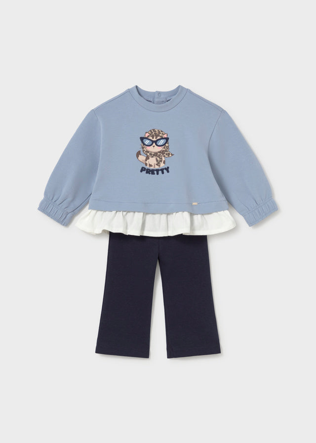 Conj. leggings flare - Marinho