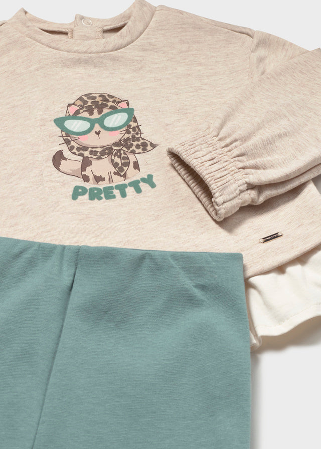 Conj. leggings flare - Lagoon