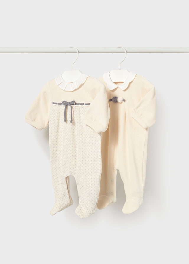 Conj Babygrow c/ gola redonda - Cerámica