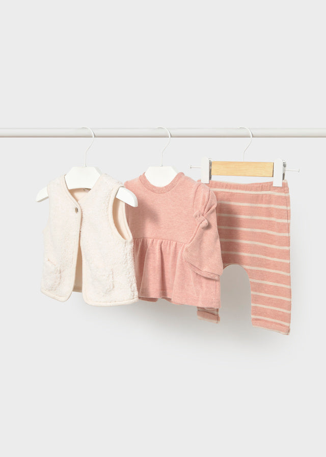 Conj. leggings e colete - Nude vig