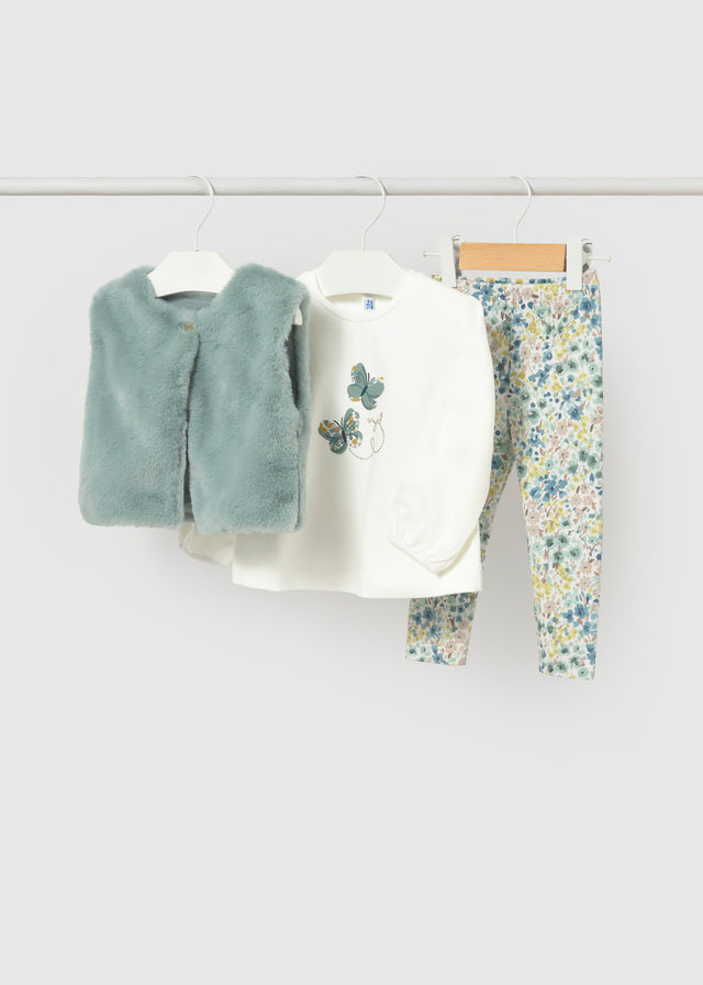 Conj. leggings colete pelo - Anis