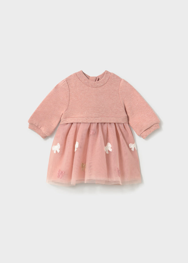 Vestido combinado tule - Nude vig