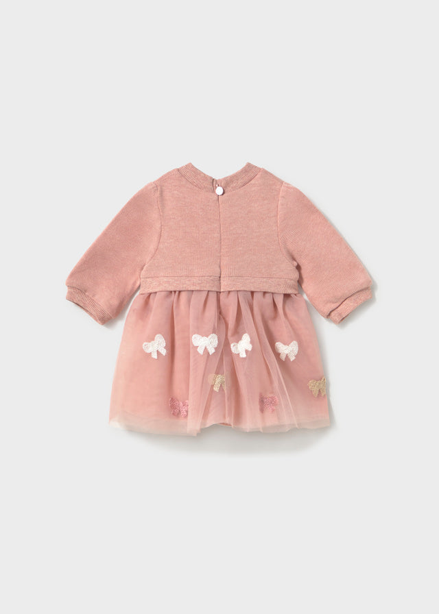 Vestido combinado tule - Nude vig