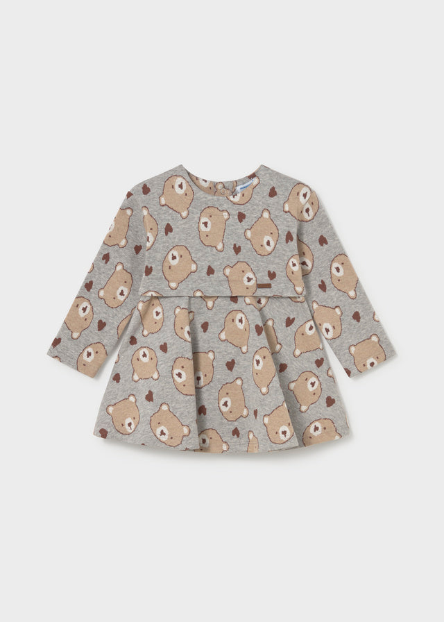 Vestido malha jacquard - Cinza vig