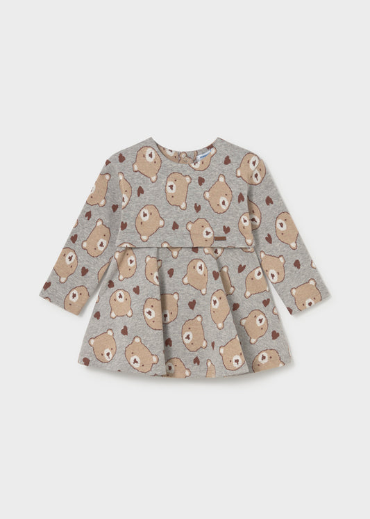 Vestido malha jacquard - Cinza vig
