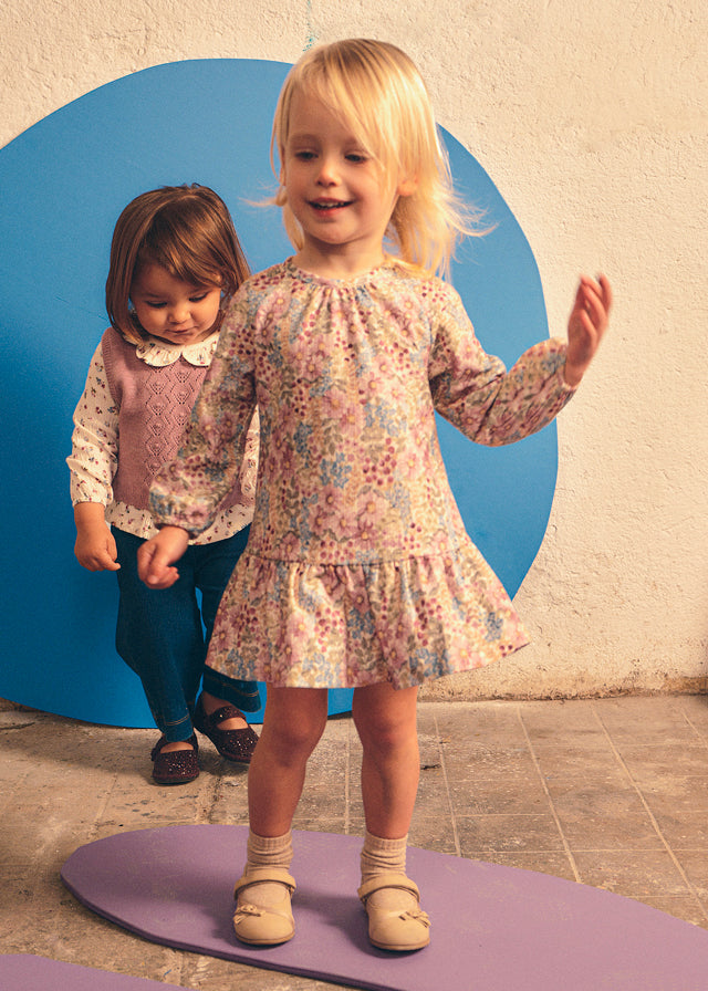 Vestido estampado - Rosa malva