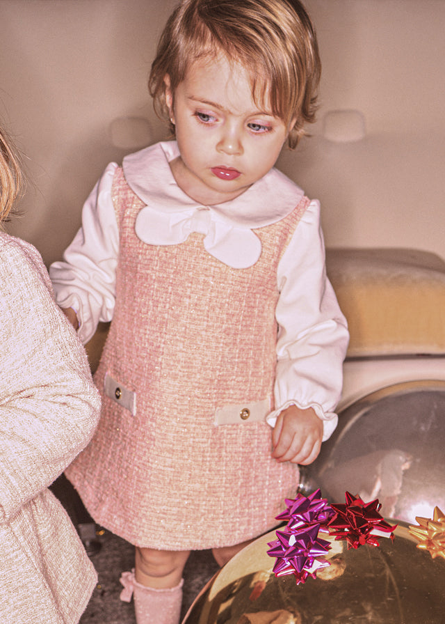 Vestido comb. ponto tweed - Petisui