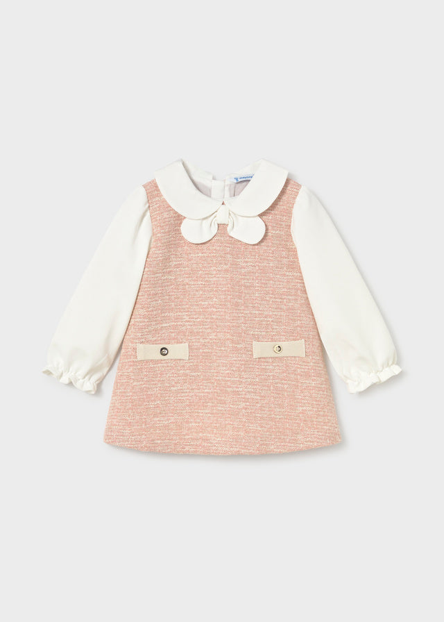 Vestido comb. ponto tweed - Petisui