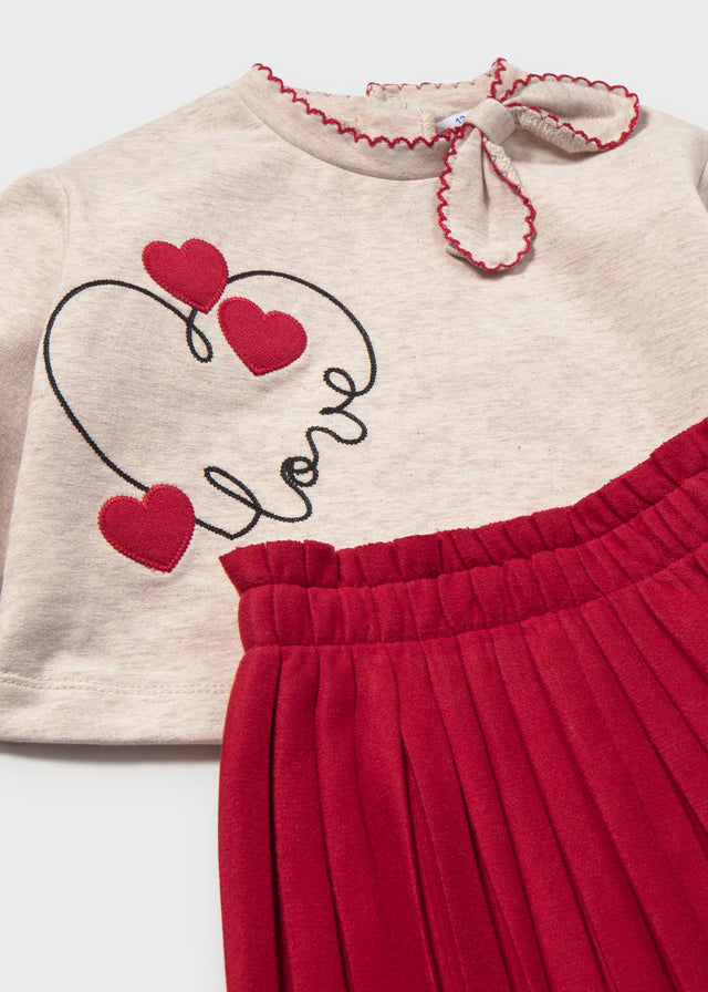 Conj. saia com sweat - Vermelho