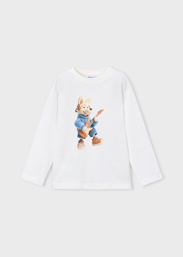 Camiseta m/comp. animal - Nata