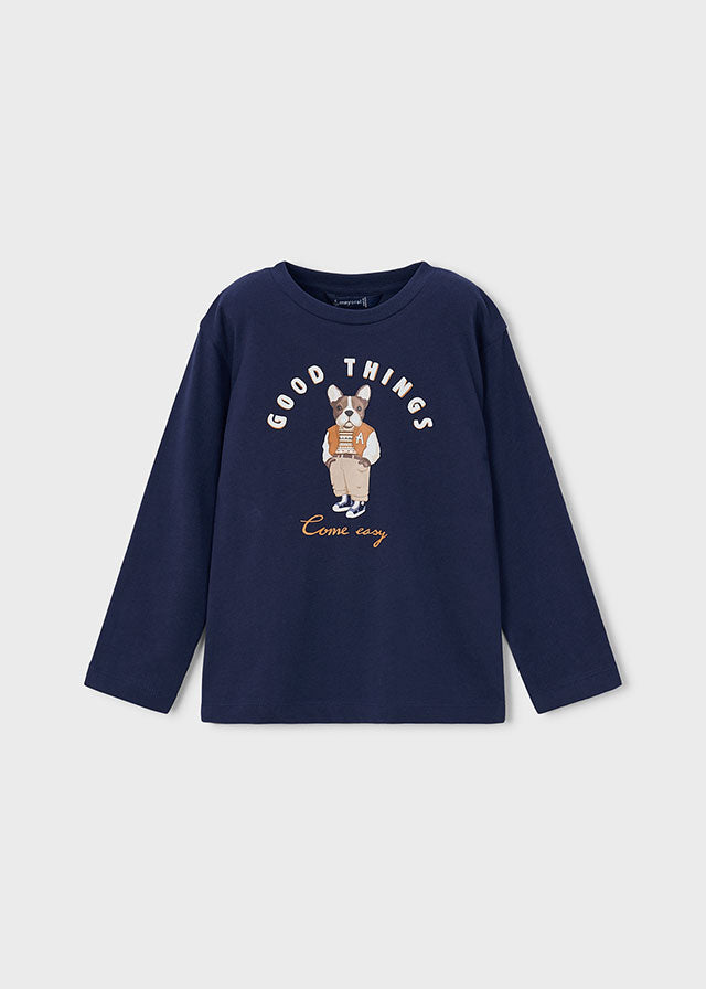 Camisola print cachorro - Marinho