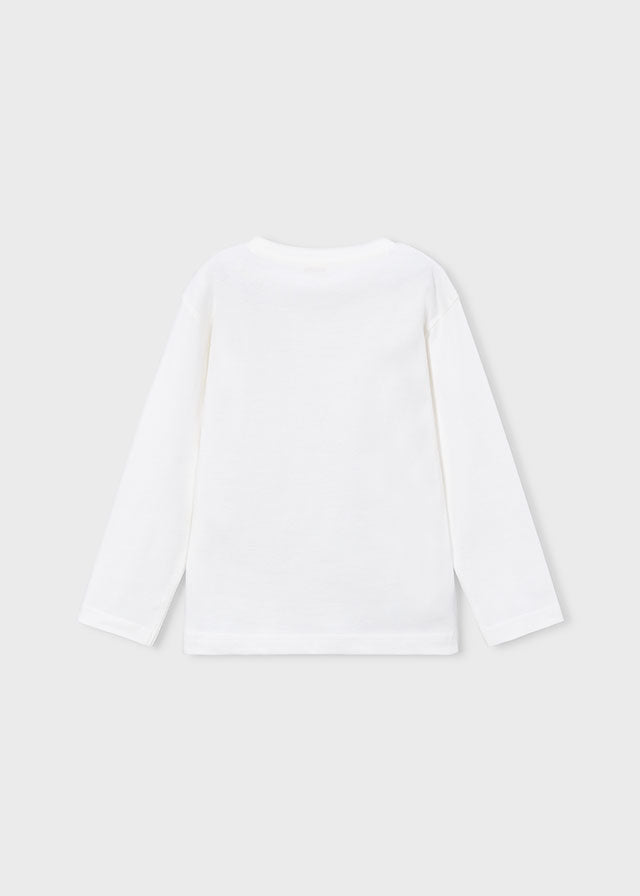 Camiseta m/comp. bordada - Nata