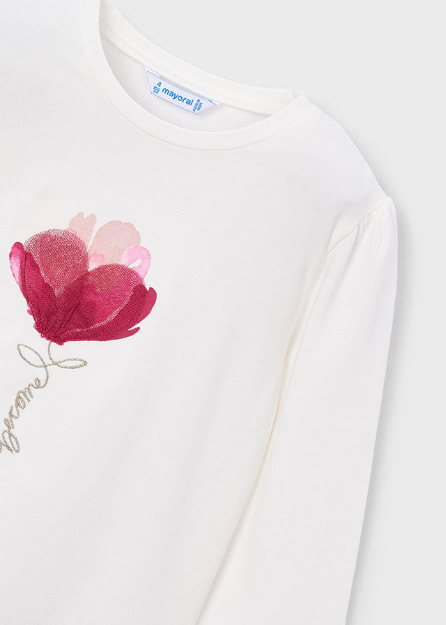 Camiseta m/comp. clássica - Crú-framb