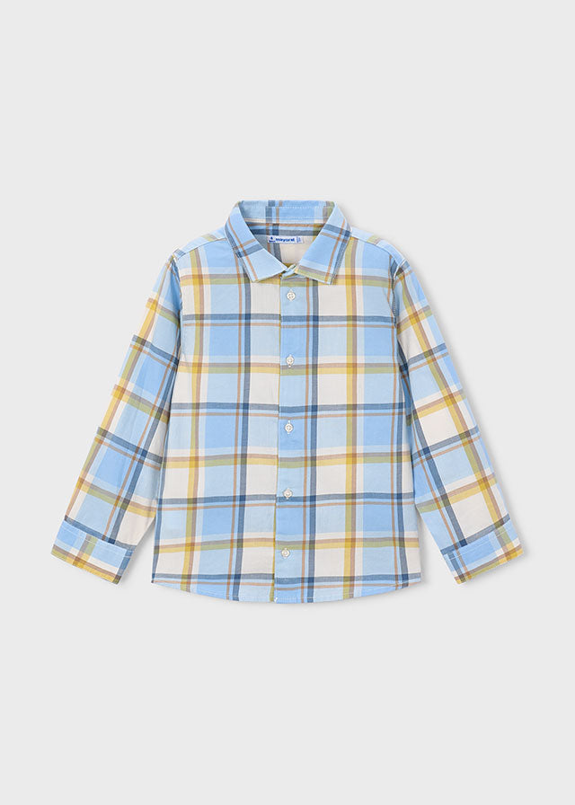 Camisa m/comp.xadrez - Verde Azul