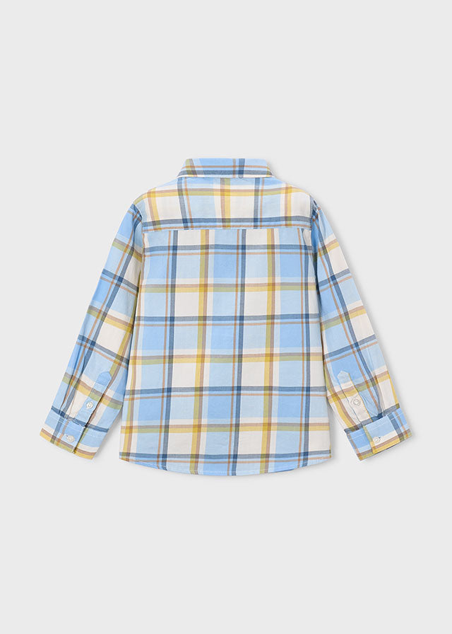 Camisa m/comp.xadrez - Verde Azul