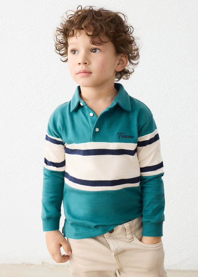 Polo m/comp. combinado bebé - Lago