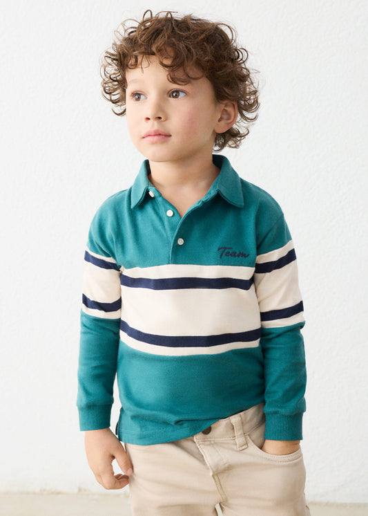 Polo m/comp. combinado bebé - Lago