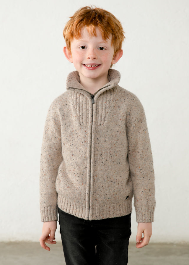 Casaco canguro s/capuz - Topo tweed