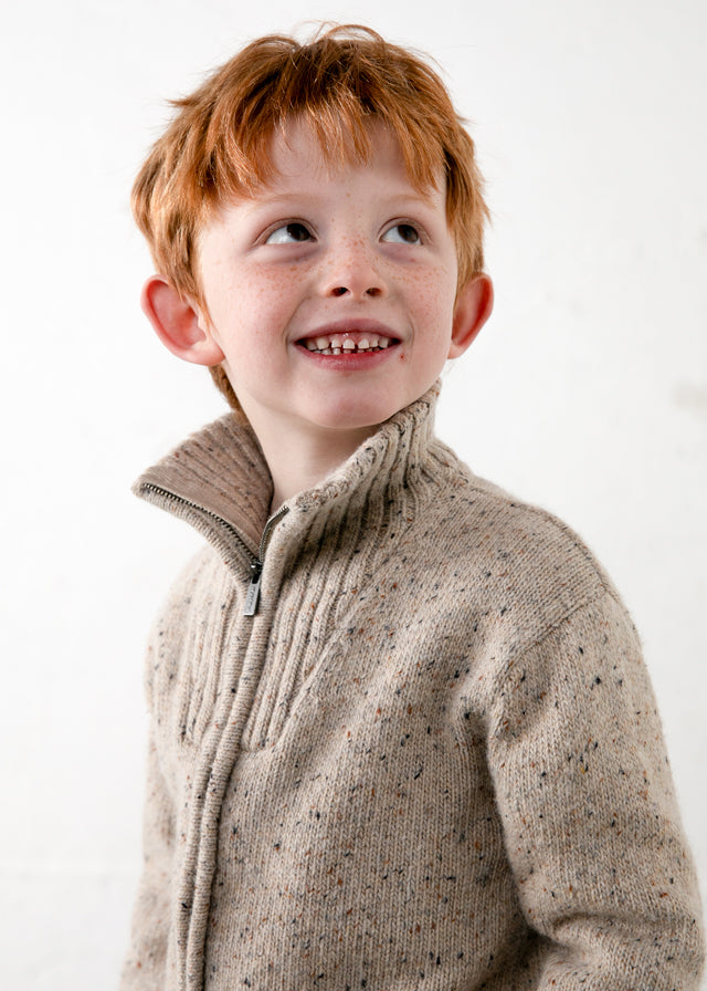 Casaco canguro s/capuz - Topo tweed